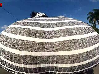 Morena enjoying a motorcycle ride, showing off her style