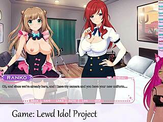 Vtuber Lewdneko plays lewd idol project vol 1 part 5 with big tits lesbian scissoring action