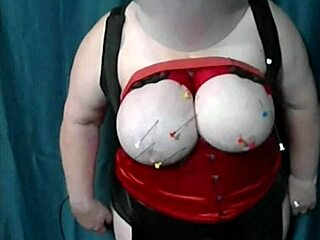 Slow Motion Darts Game With BDSM Slave In Granny Action