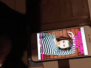 I cum on my friend's pic, making a tribute