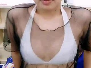 asian stripper teasing with clothes ripped, feeling so aroused and excited