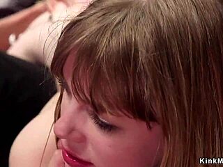 Hey, watch this blonde and brunette submit in a wild BDSM orgy!