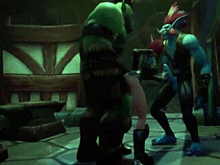 Elf gets double teamed by ork and troll