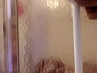 Shy milf showers and shaves her big ass