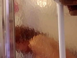 Shy milf showers and shaves her big ass