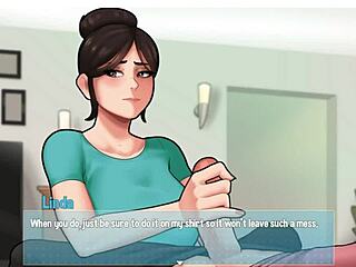 Sneaky Handjob from Big-Breasted Maid on White Cock