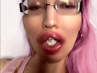 Face Seduction with Goddess in Glasses Giving Jerk Off Instructions
