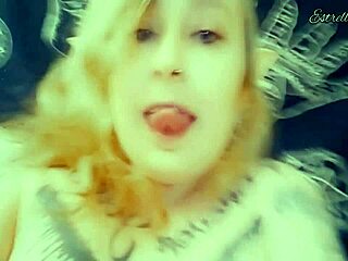 elf babe teases her big tits while playing solo