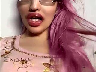 Face Seduction with Goddess in Glasses Giving Jerk Off Instructions