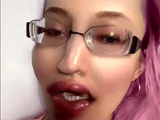 Face Seduction with Goddess in Glasses Giving Jerk Off Instructions