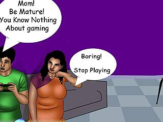 Step-brother aids step-sisters with naughty hentai comic study