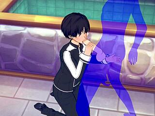 Sword Art Online Yaoi Kirito gets blowjob cumshot in mouth Japanese anime gay 😏