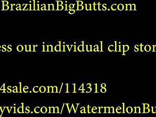 latina babe shows off her big natural tits and ass