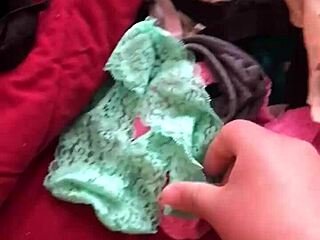 I'm going through my wife's sexy panties while she's at work.