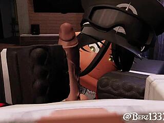 i got an aggressive happy ending at home, rough handjob and deepthroat on tits