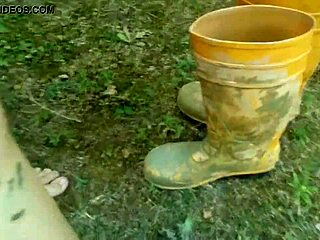 Lick My Yellow Boots Covered In Green Mud While I'm In The Garden