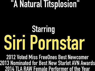 Big boobed siri pornstar teases in stockings with fingering