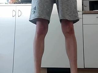 Peeing incident occurs in the kitchen area