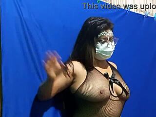 Stepdaughter's bold homemade audition in Arabic lingerie, flaunting her big tits and tight pussy