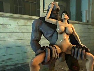 kunoichi battles monsters in hardcore action - med94