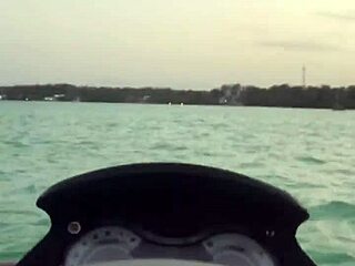 hot girl rides jet ski in mexico public spot