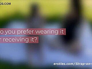 Peach and Daisy enjoy strap-on fun outdoors in Germany 😍