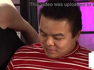 Tiny Dick CFNM Dominas Wank Asian Sub in Kinky Group Handjob Session