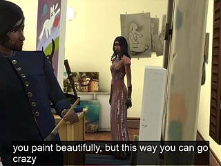 Indian Step Sister Blows Painter's Cock To Prevent Madness