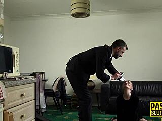 small teen deep throats like crazy!