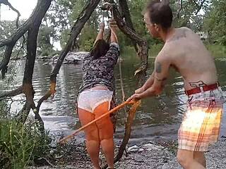 BEBy BEGS RAD BRAD FOR THE CANE PART 1 BDSM HOMEMADE OUTDOOR SESSION