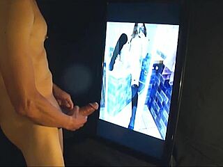 sexy petite 18+ beauty receives cock tribute with cumshot all over her body