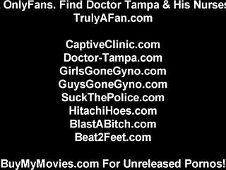 Doctor Tampa conducts a shy student's gyno exam at the university