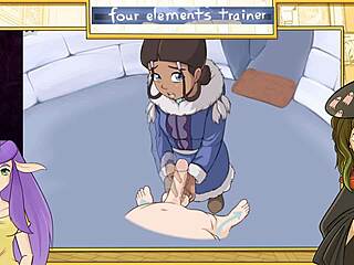 Katara gives detailed handjob in avatar hentai trainer part 12