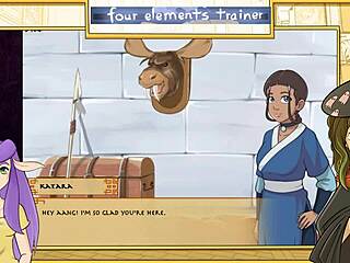 Katara gives detailed handjob in avatar hentai trainer part 12