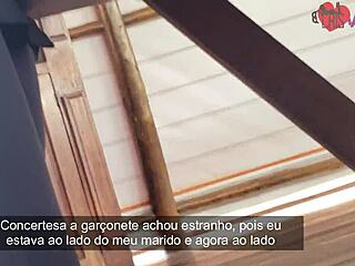 cristina almeida's first restaurant encounter turns oral dessert, cuckold husband films exhibitionism discreetly