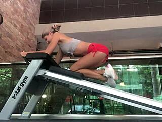 Gina Gerson performs sexy workout on webcam as horny slut with friend