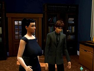 Sims 4 parody features milf in group cumshot scene with big ass handjob