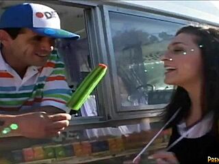 Sweet Brunette Pornstar Fucks Big Cock Hardcore On Van