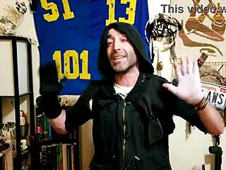 Sexy gay man demonstrates cosplay skills with jerk off instructions in homemade video