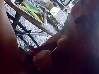 Tiny 18+ Debo Lister gives farewell sloppy head to big black cock