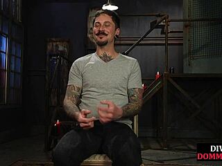 Busty mistress disciplines subject with paddling and strapon