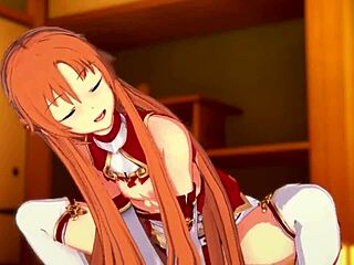 Asuna's Unplanned POV Sex in Village Room Online Hentai