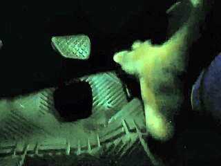 Driver Gropes Barefoot Toes While Touching Gas Pedal