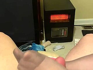 Giving Hubby a Footjob in Grey Reinforced Toe Pantyhose