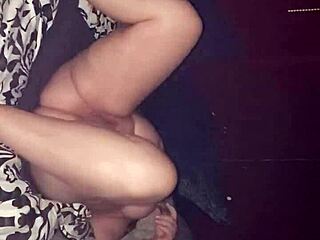 stuffing a toy in her curvy body