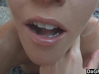 Blonde milf in uniform uses toys for anal play