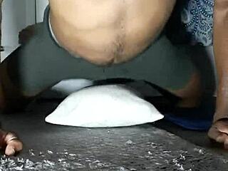 I'm so horny, humping this pillow, desperate to fuck