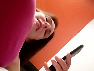 Lovely fat redhead ginger rose orgasms on fucking machine