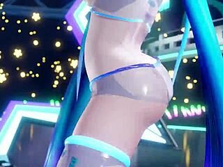 miku feels intense pleasure deepthroating big black cock in concert