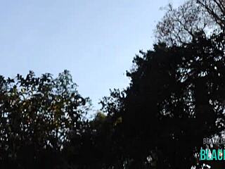 Chocolate beauty Pimenta rides Nego Catra outdoors in full Xvideos Red clip.